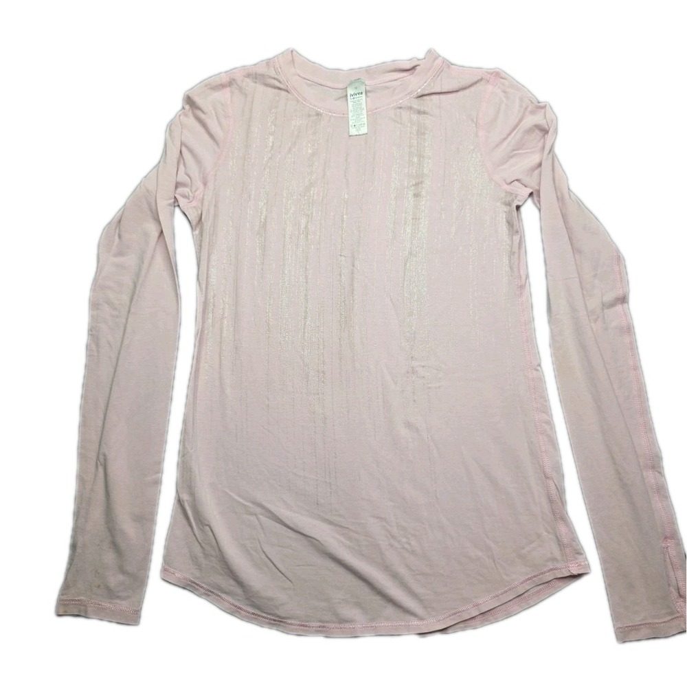 Ivivva by Lululemon Girls Size 12 Long Sleeve Shirt - Pink with Silver...